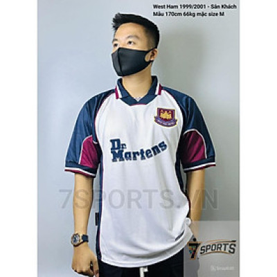 Áo Bóng Đá Retro West Ham United 1999/2001 - Sân Khách bản cao cấp vải Cotton Polyester