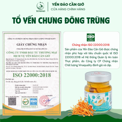 Yến Đảo - Yến Hũ Đông Trùng Hạ Thảo Hỗ Trợ Giải Nhiệt Bồi Bổ Sức Khỏe Hộp 6 Lọ 70ml