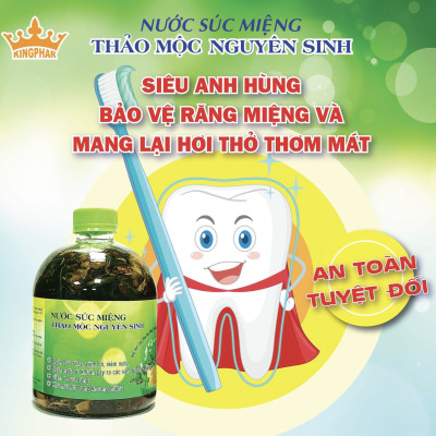 Nước súc miệng thảo dược nguyên sinh kingphar - chai 500ml
