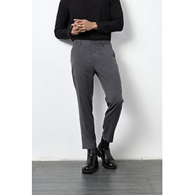 Quần Vải Nam ROUTINE Form Slim Crop vải mềm màu xám - 10F21PFO002CR1 | LASTORE MENSWEAR