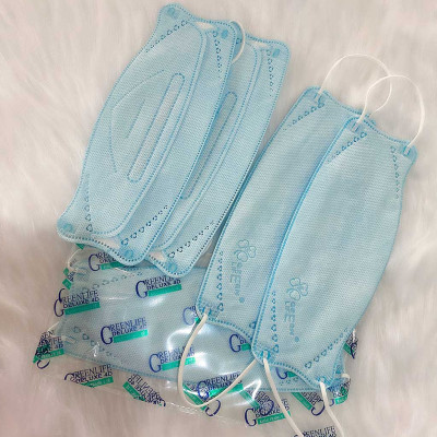 Khẩu trang y tế kháng khuẩn 4D GREEN LIFE màu xanh - có chứng nhận kiểm định chất lượng