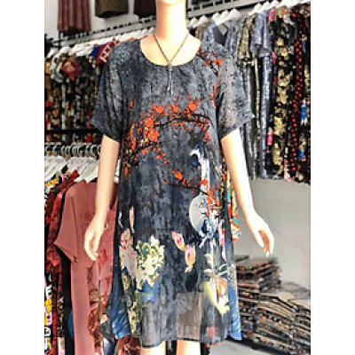 Đầm Suông  Voan 2 lớp  BIG SIZE cao cấp (Từ 55kg đến 70kg)Số 2