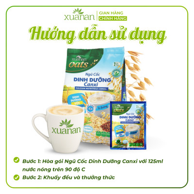 Ngũ Cốc Dinh Dưỡng Canxi Xuân An [ít đường] Túi 400G {25g*16 gói}