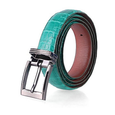 Thắt lưng nữ da cá sấu Huy Hoàng màu xanh lá HC5218