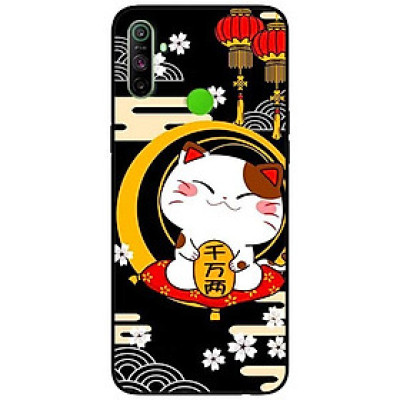 Ốp lưng dành cho Realme C3 mẫu Mèo Nền Đen