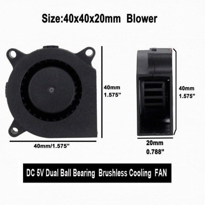 【 Ready stock 】1pcs Gdstime 4020 40mm x 20mm Small Fan Dual Ball Bearing 3D Printer 40mm DC Cooling Blower Fan 5V