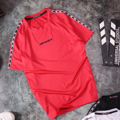 ÁO THUN NAM THỂ THAO PHỐI VIỀN VAI CO GIÃN TỐT