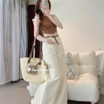 SET ÁO TĂM LẠNH KÈM QUẦN KAKI  CÓ DÂY NỊT MÀU Y HÌNH