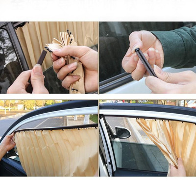 Rèm vải che chắn nắng xe ô tô Toyota Wigo Cao Cấp gắn nam châm keo 3M