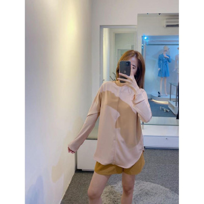 Baciami-Áo Lụa Tay Dài Phôm Suông