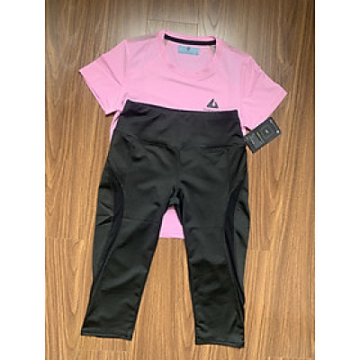 SET ĐỒ NỮ GỒM QUẦN LEGGING LỬNG VÀ ÁO THUN NỮ NGẮN TAY ĐA NĂNG