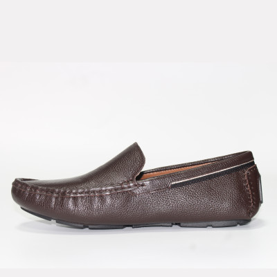 Giày MICHILUX Da Bò Thật Chính Hãng Classic Moccasin CSMS0 Màu Nâu Sẫm