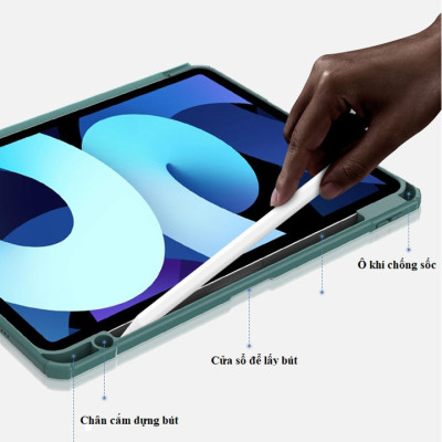 Bao Da Cao Cấp Dành Cho iPad Pro 11 inch 2021/2020/2018 (Dùng Chung) Chính Hãng Mutural Folio Case Lưng Trong Suốt, Chống Sốc, Có Ngăn Đựng Bút Tiện Lợi - Hàng Chính Hãng