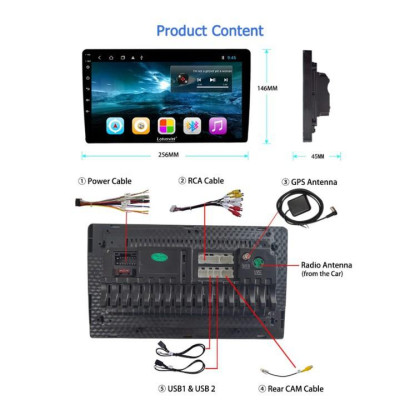 Màn hình DVD Android cao cấp 9-10 inch Wifi, 4G dùng cho tất cả các loại xe ô tô LV–AD900 4+64 -Hàng Chính Hãng
