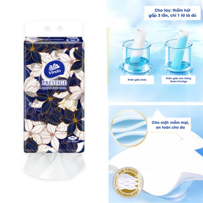 [1 GÓI KHĂN TREO TƯỜNG] Khăn giấy treo tường cao cấp Vinda Prestige 4D 3 lớp 212 tờ