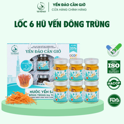 Yến Đảo - Yến Hũ Đông Trùng Hạ Thảo Hỗ Trợ Giải Nhiệt Bồi Bổ Sức Khỏe Hộp 6 Lọ 70ml