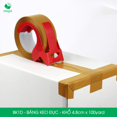 BK1D -  Băng Keo Đục - 4.8cm - Block 6 cuộn/kg - Bộ 12 cuộn băng dính đục đóng thùng hộp carton