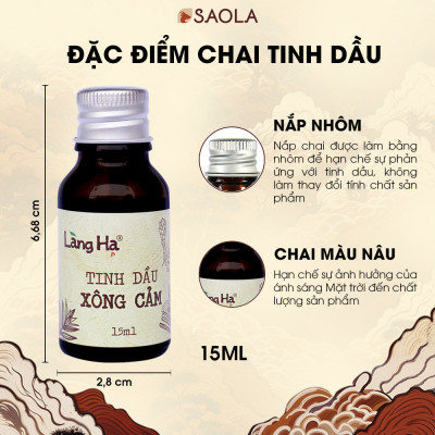 Tinh dầu Xông cảm Nguyên Chất - Làng Hạ - Giải cảm tiện lợi, tăng sức đề kháng, thải độc, lọc không khí - Hàng Chính Hãng
