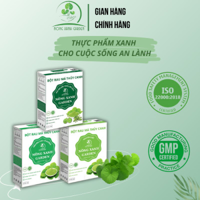Nông Xanh Garden Combo 3 Hộp Bột Rau Má Thủy Canh Nguyên Chất + Có Đường + Đậu Xanh Cốt Dừa Hộp 15 gói hòa tan uống liền, dễ uống, thanh nhiệt, thải độc, làm đẹp da