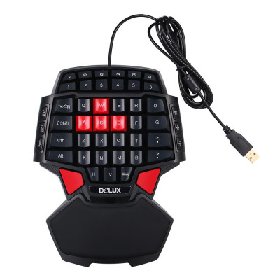 Bàn phím chơi game Esport có dây USB dùng một tay chuyên nghiệp Delux T9 47 phím