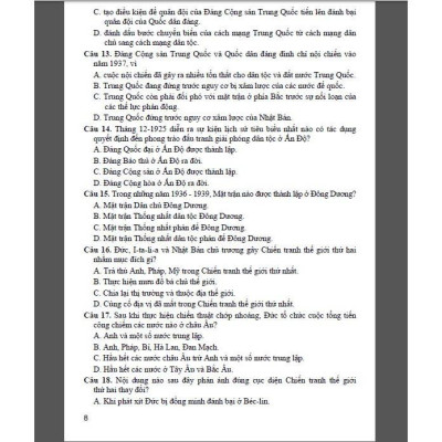 Đề kiểm tra đánh giá Lịch Sử 9 Theo chủ đề (Dùng chung các bộ SGK) (HA-MK)