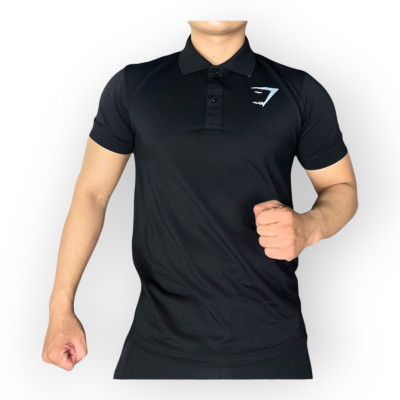 Áo polo nam tập gym DO GYM SHOP logo thêu thun cá sấu thoáng mát, không xù lông