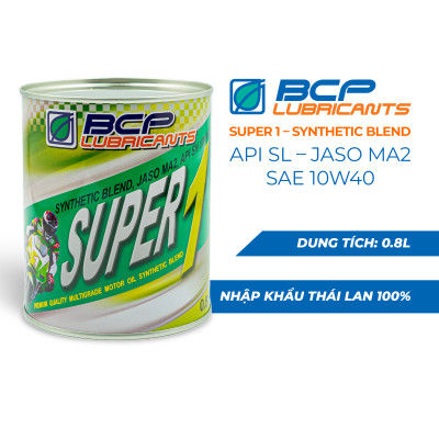 Combo Nhớt Xe Tay Ga Bán Tổng Hợp BCP Thái Lan 10W40 SN Lon 800mL (chạy rất êm xe) + Nhớt hộp số BCP 80W90