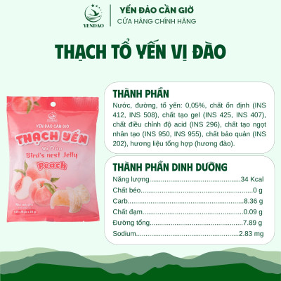 Yến Đảo - Thạch Tổ Yến Vị Đào Hương Vị Trái Cây Tươi Ngon, Dinh Dưỡng Cho Cả Gia Đình