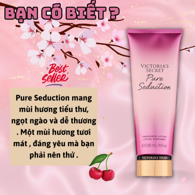 Body Mist Victoria Secret Chính Hãng Pure Seduction, Xịt Thơm Body Toàn Thân Hương Nước Hoa 250ml