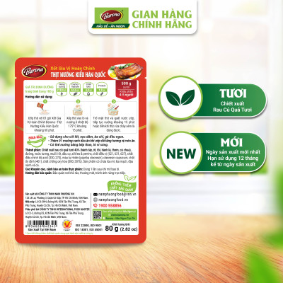 Combo Xốt gia vị hoàn chỉnh Barona: 1 gói Thịt Nướng Hàn Quốc (80gr) + 1 gói Thịt Nướng Ngũ Vị (80gr) + 1 gói Thịt Nướng Sả (80gr)