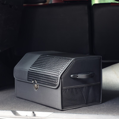 Thùng Đựng Đồ Đa Năng Cốp Sau Ô Tô Bọc Da Cao Cấp Có Nắp Gấp Gọn Gàng Chứa Được Nhiều Đồ