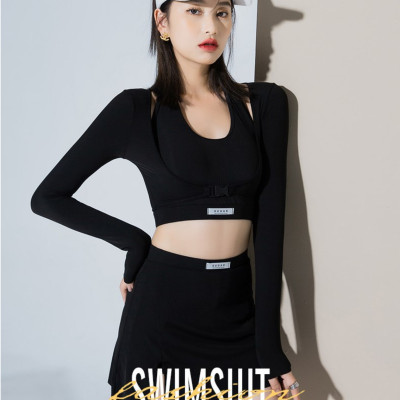 Bộ đồ bơi bikini nữ kín đáo quần short áo tay dài đi tắm biển, tập yoga, tập gym - B.31