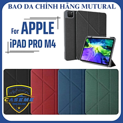 [iPad Pro M4] Bao Da Chính Hãng Mutural Kèm Khay Đựng Bút Dành Cho iPad Pro M4 -11 inch 2024. iPad Pro M4 - 13 inch 2024 - Hàng Nhập Khẩu
