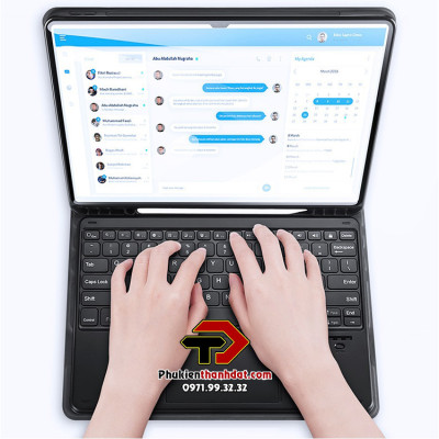 Bao da kèm bàn phím cho iPad Pro 11 2021 M1 chính hãng Dux Ducis có bàn di chuột TrackPad, có ngăn để bút - Hàng chính hãng 