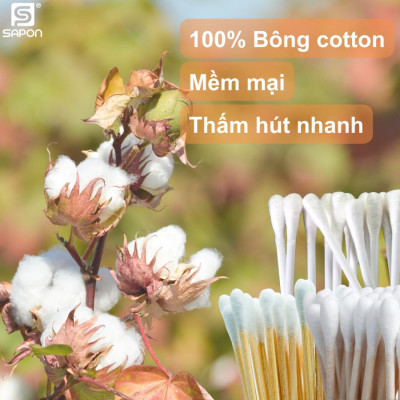 [Lố 12 hộp] Tăm bông vệ sinh người lớn NOVA thân giấy [TB01-616] hộp 200 que
