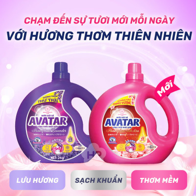 Combo 2 Can Nước Giặt Xả Vải Hương Hoa Anh Đào Avatar ( 2 kg/ Can )