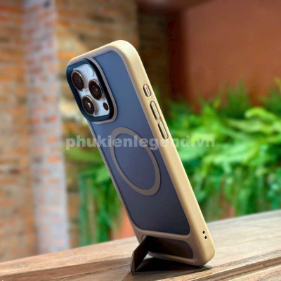 Ốp lưng cho iPhone 16 Pro Max hiệu Likgus VALOR hỗ trợ sạc từ , lưng nhám viền màu có giá đỡ kim loại , chống sốc chống va dập thời trang cao cấp - Hàng chính hãng