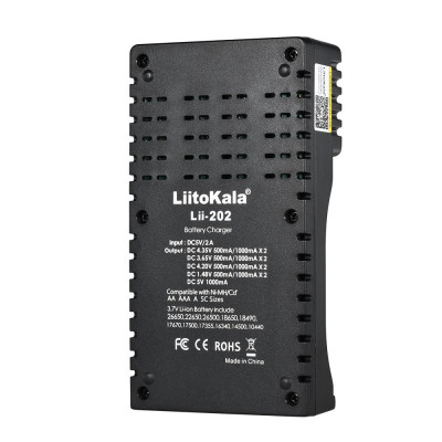 Bộ sạc pin thông minh Liitokala Lii-202 cho 1.2V / 3.7V / 3.2V / 3.85V AA / AAA 18490/18350/16340/14500/10440 NiMH Lithium