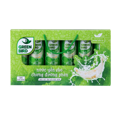 Hộp quà 6 lon Green Bird - Nước Yến Sào Chưng Đường Phèn - Hộp quà 6 lon * 240ml