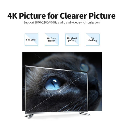 Cáp VENTION DP HD Cable 4K 1080P Dispayport Male to Male Adapter cho máy chiếu màn hình máy tính xách tay 5m / 16,40ft - 5m