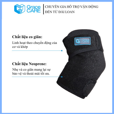 Đai Bảo Vệ Khuỷu Tay Grace Care EB221 – Hỗ Trợ Cố Định, Giảm Đau, Bảo Vệ Khớp,  Thoải Mái Vận Động