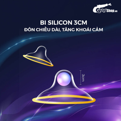 [Hộp 10 cái] Bao cao su Shell Giant Entering - Gân nổi, bi tăng 3cm