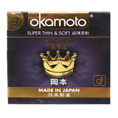 Okamoto Crown - Bao Cao Su Siêu Mỏng - Ôm Khít - Mềm Mại - Xuất Xứ Nhật Bản 