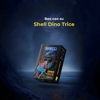 Bao cao su Shell Dino Trice - 1 bao gai, 2 vòng bi + 1 bao Shell Performax (Hộp 2 cái) | SHELL CHÍNH HÃNG