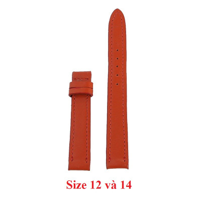 Dây đồng hồ da bò nhiều size màu cam HJ8106-20-34 