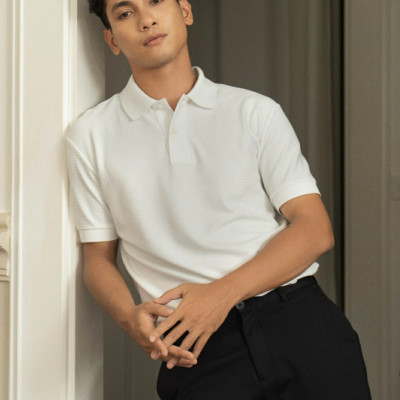 Áo polo tay ngắn nam vải gân phối tape. Fitted - RT 10S25POL003P | ROUTINE CÀ MAU