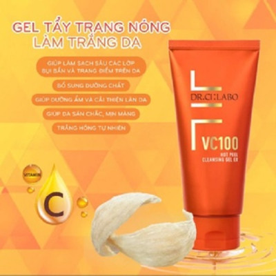 Gel Tẩy Trang Nóng Tẩy Sạch Lớp Trang Điểm Dưỡng Da Trắng Mịn Dr.Ci:Labo VC 100 Hot Peel Cleasing (Tuýp 150 G)