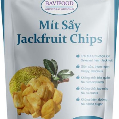 [Thùng = 30 gói x 100 grs/gói] Mít Sấy Chân Không (Jackfruit Chips), Giòn Xốp Tự Nhiên – BAVIFOOD, Khối Lượng:  3 kg (thùng = 30 gói x 100 grs/gói) – Premium