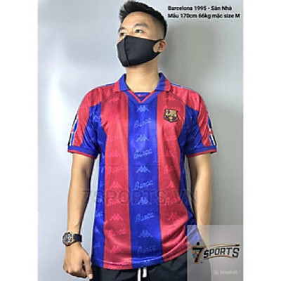 Áo Bóng Đá Retro Barcelona 1995 - Sân Nhà bản cao cấp vải Cotton Polyester