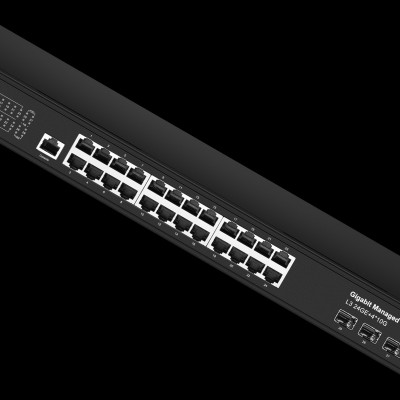 Bộ chuyển mạch 28-port managed Gigabit Ethernet Switch, 24-port PoE, 4 SFP - Xmethod Network - Hàng chính hãng 
